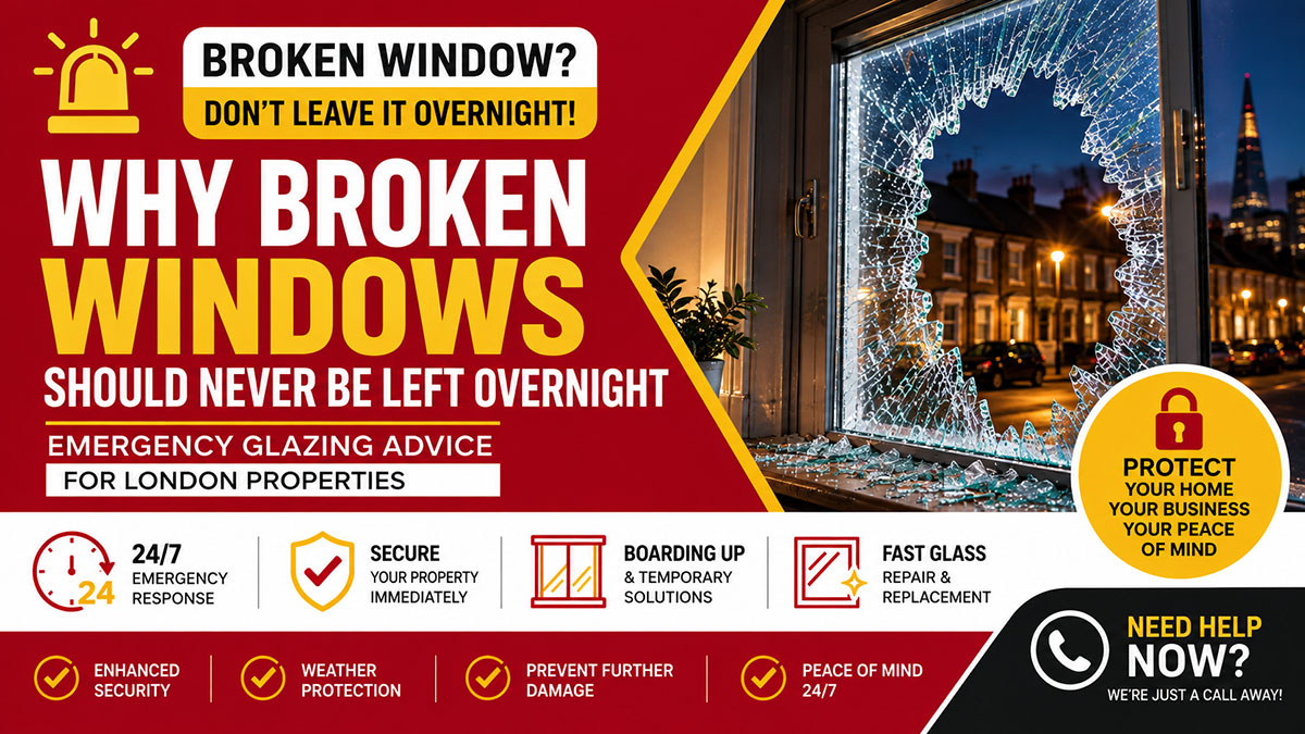 Emergency Glazier London: Why Broken Windows Should Never Be Left Overnight