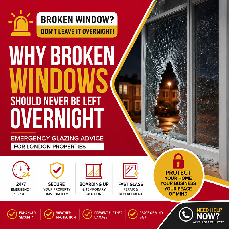 Why Broken Windows Should Never Be Left Overnight: Emergency Glazing Advice for London Properties